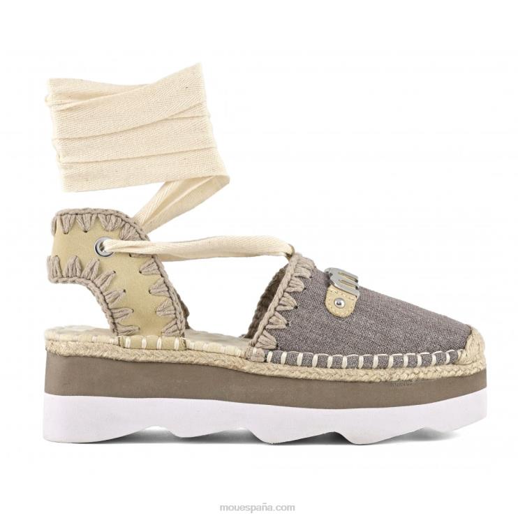 mujer sandalia espa con logo Mou NN6RX176 carbón