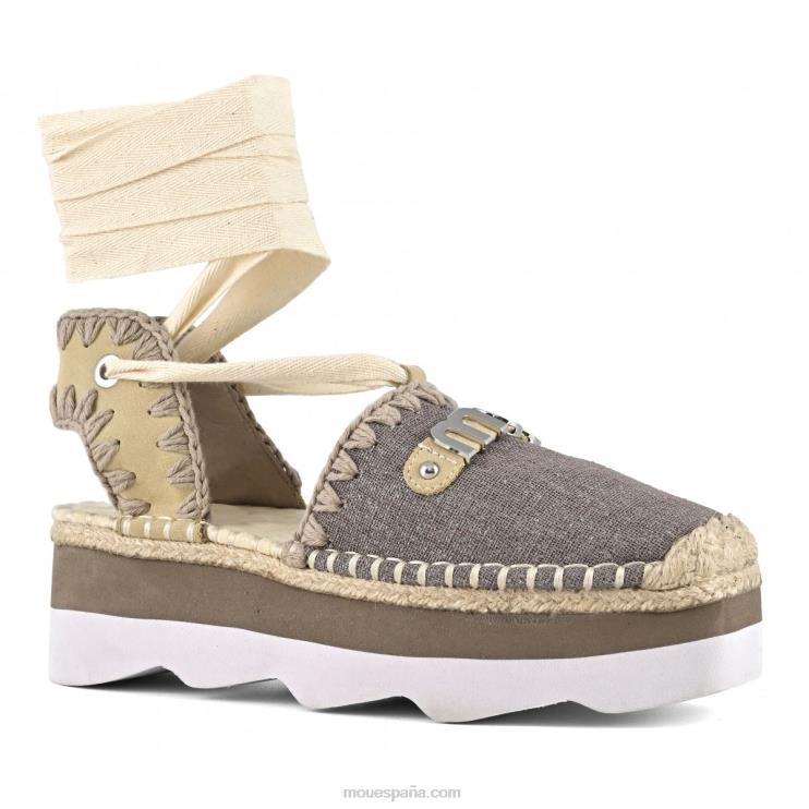 mujer sandalia espa con logo Mou NN6RX176 carbón