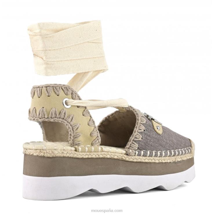 mujer sandalia espa con logo Mou NN6RX176 carbón