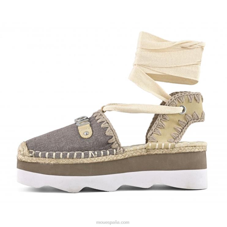 mujer sandalia espa con logo Mou NN6RX176 carbón