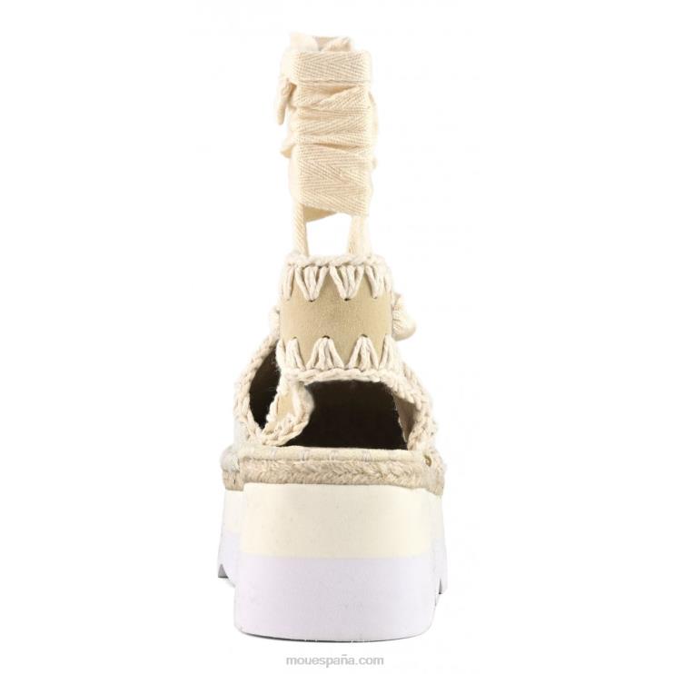 mujer sandalia espa con logo Mou NN6RX177 crudo