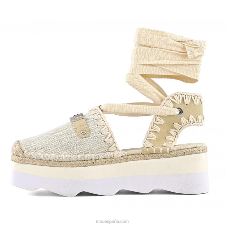 mujer sandalia espa con logo Mou NN6RX177 crudo
