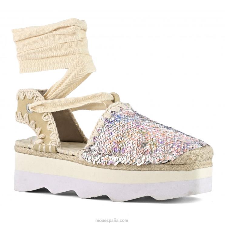 mujer sandalia espa lentejuelas Mou NN6RX178 mezcla desnuda