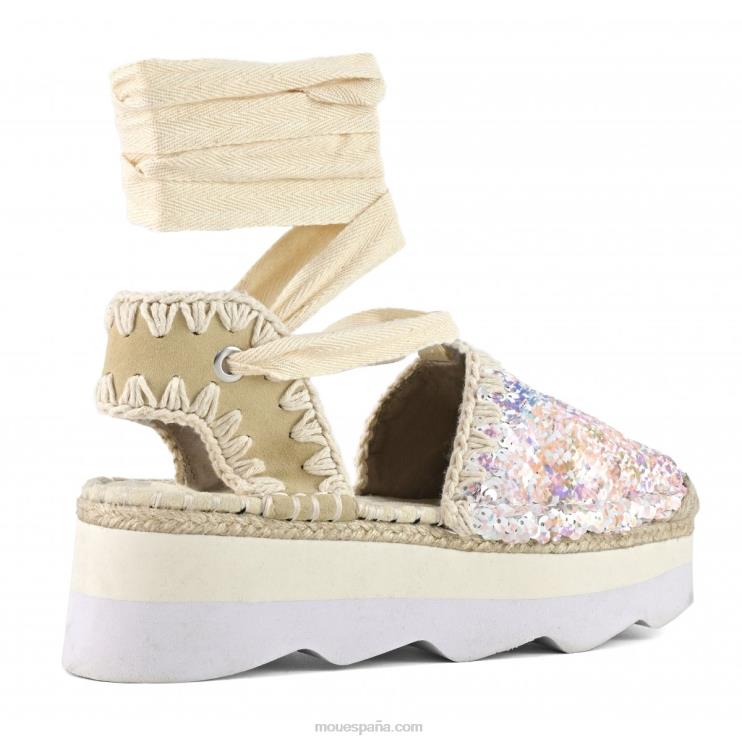 mujer sandalia espa lentejuelas Mou NN6RX178 mezcla desnuda