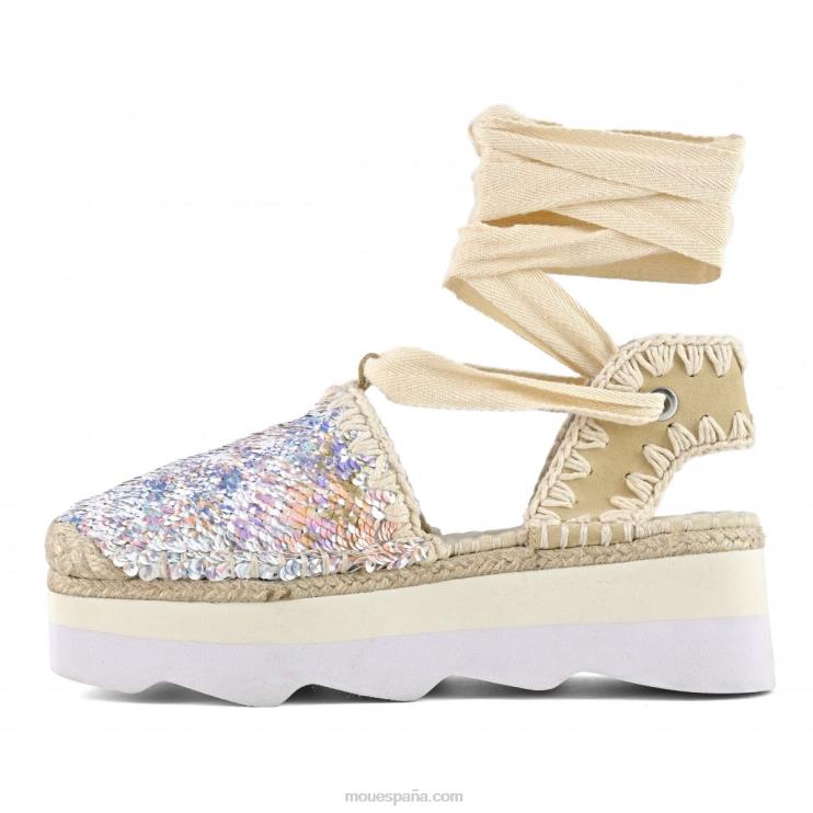 mujer sandalia espa lentejuelas Mou NN6RX178 mezcla desnuda