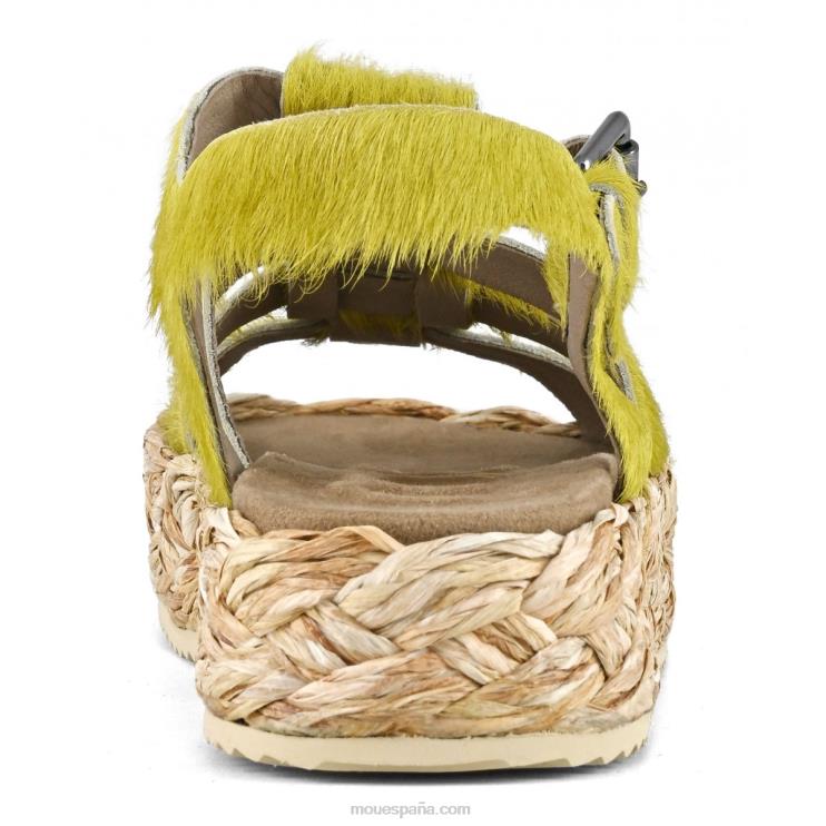 mujer sandalia trenza rafia Mou NN6RX126 poni de pelo largo lima