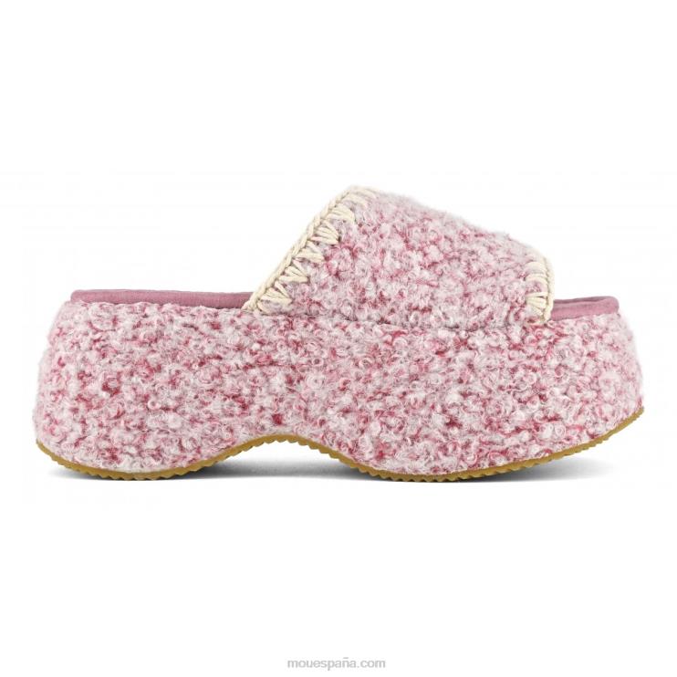 mujer tobogán grueso y plano Mou NN6RX140 rosa