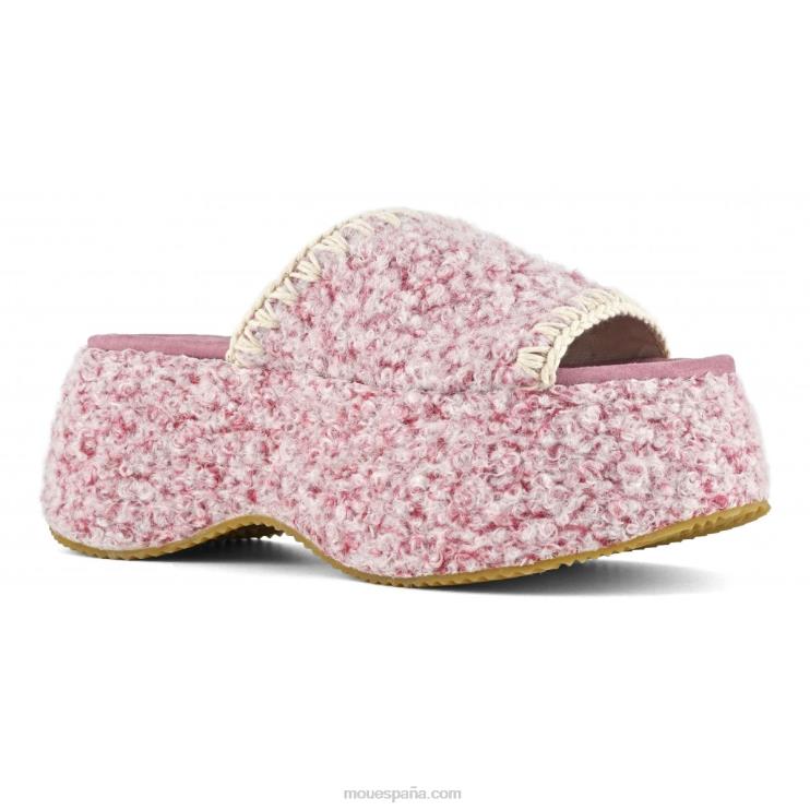 mujer tobogán grueso y plano Mou NN6RX140 rosa