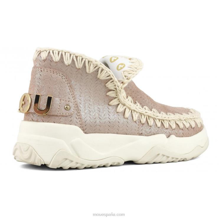 mujer entrenador esquimal microglitter Mou NN6RX75 marrón rosado con micropurpurina