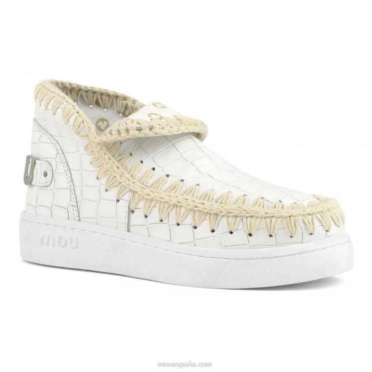 mujer zapatilla de deporte de cuero italiano esquimal de verano Mou NN6RX58 coco blanco