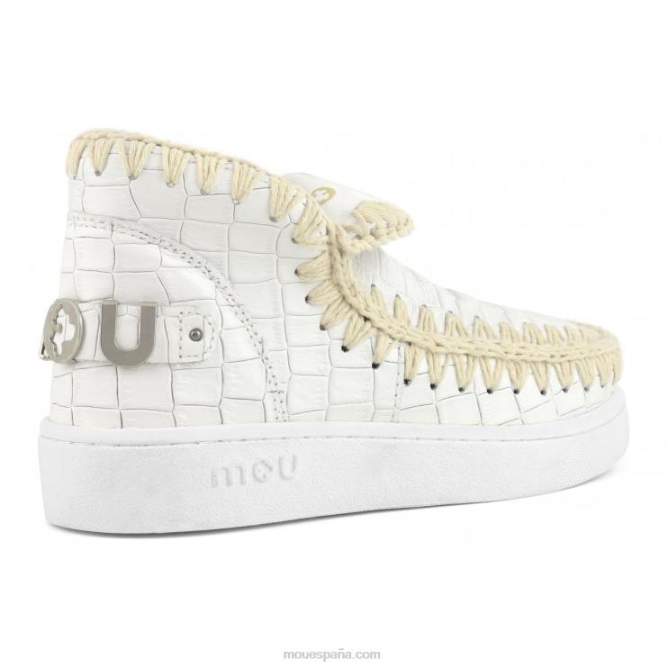 mujer zapatilla de deporte de cuero italiano esquimal de verano Mou NN6RX58 coco blanco