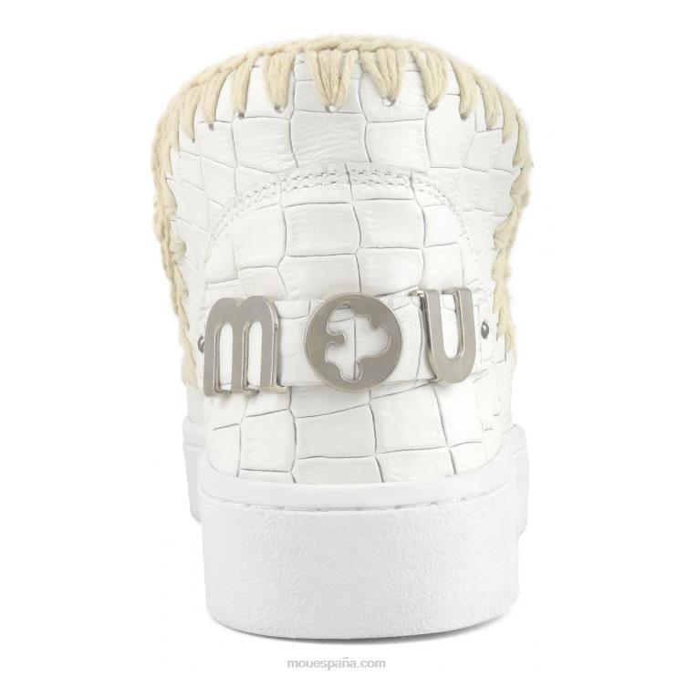 mujer zapatilla de deporte de cuero italiano esquimal de verano Mou NN6RX58 coco blanco