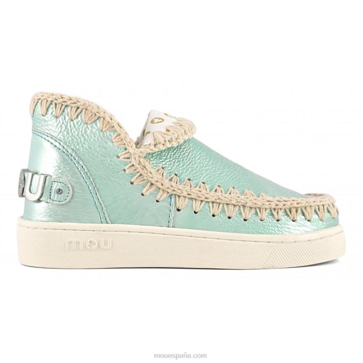 mujer zapatilla de deporte de cuero italiano esquimal de verano Mou NN6RX61 verde