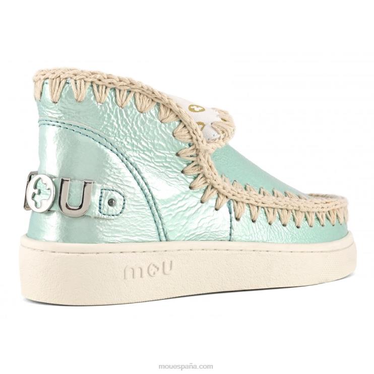 mujer zapatilla de deporte de cuero italiano esquimal de verano Mou NN6RX61 verde