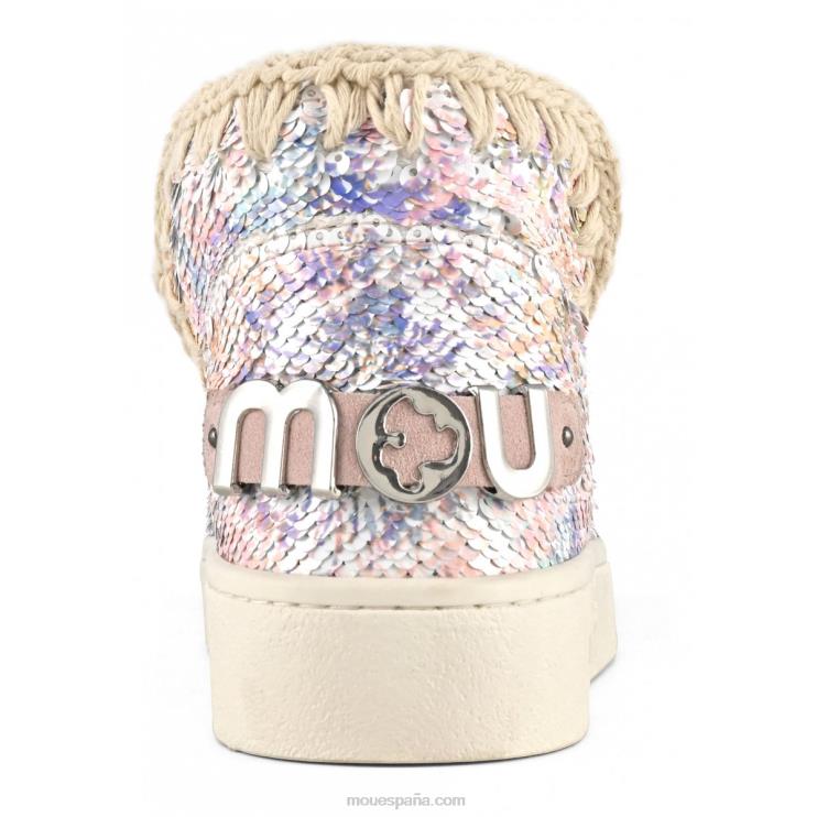 mujer zapatilla de lentejuelas estampadas esquimales de verano Mou NN6RX44 mezcla desnuda