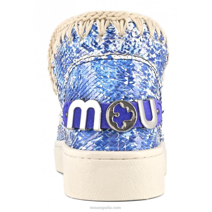 mujer zapatilla de lentejuelas estampadas esquimales de verano Mou NN6RX45 mezcla azul