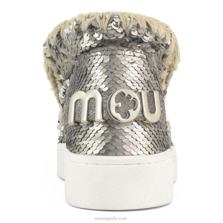 mujer zapatilla eskimo de lentejuelas de verano Mou NN6RX47 lentejuelas bronce
