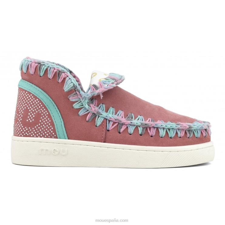 mujer zapatilla eskimo de verano con costuras de colores mezclados Mou NN6RX42 peonía
