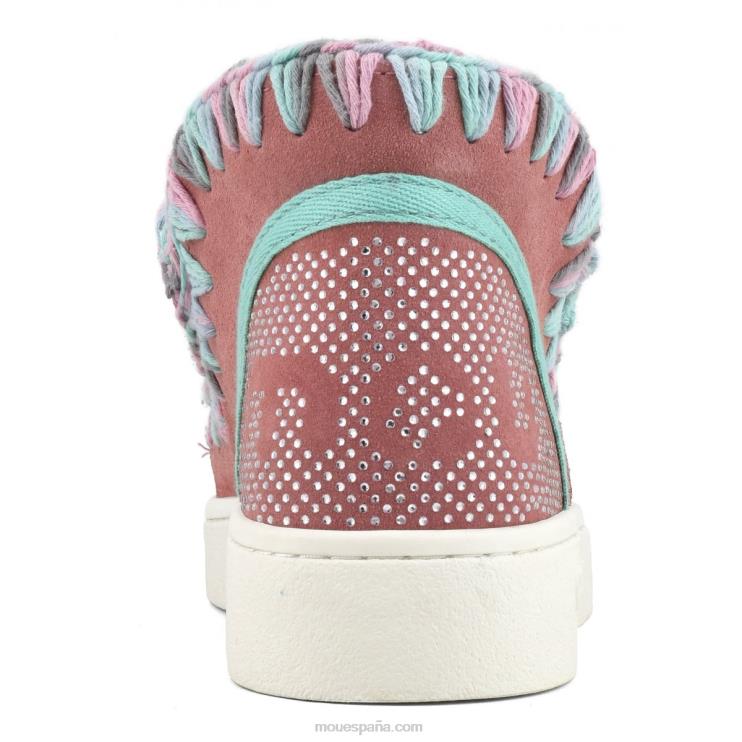 mujer zapatilla eskimo de verano con costuras de colores mezclados Mou NN6RX42 peonía