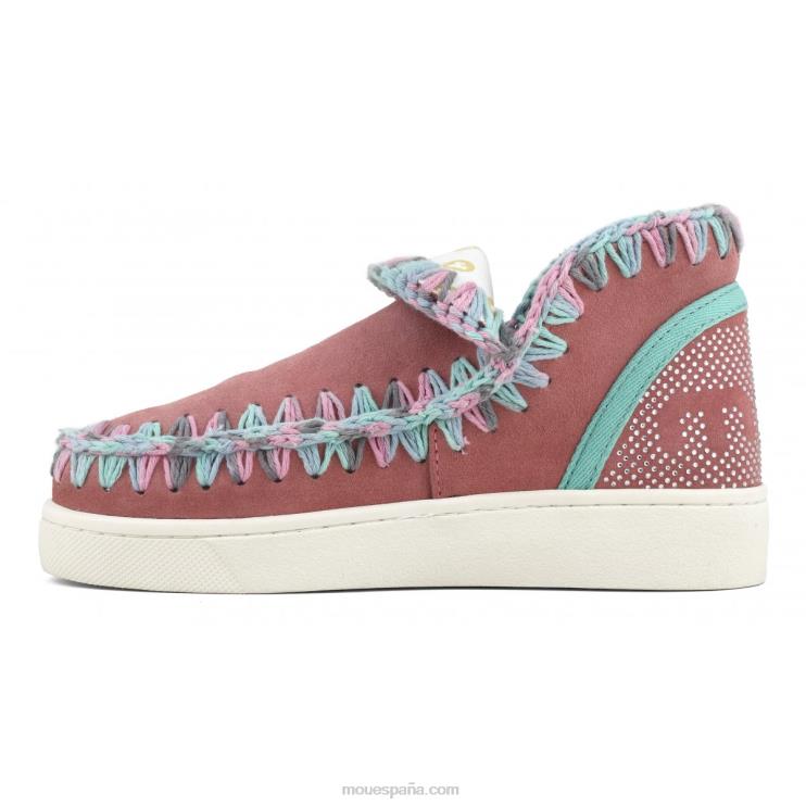 mujer zapatilla eskimo de verano con costuras de colores mezclados Mou NN6RX42 peonía