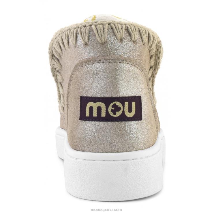 mujer zapatilla eskimo de verano con micropurpurina Mou NN6RX11 gris elefante con micropurpurina