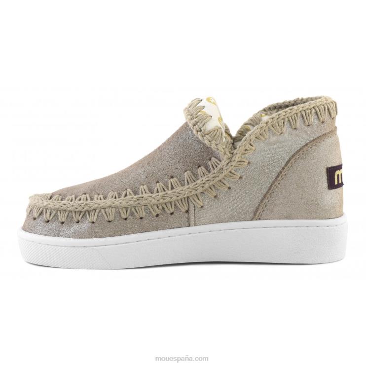 mujer zapatilla eskimo de verano con micropurpurina Mou NN6RX11 gris elefante con micropurpurina
