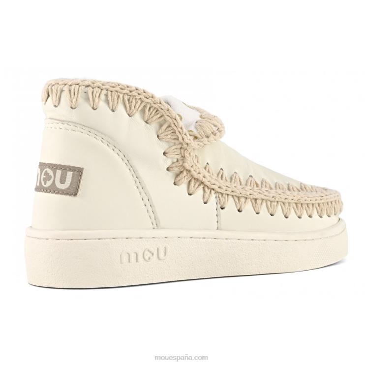 mujer zapatilla esquimal de verano de piel Mou NN6RX21 blanco