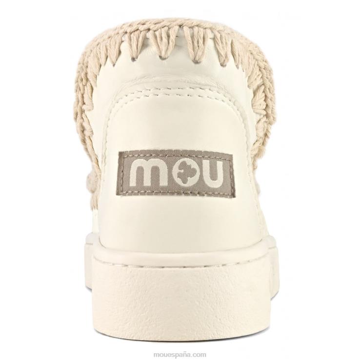 mujer zapatilla esquimal de verano de piel Mou NN6RX21 blanco