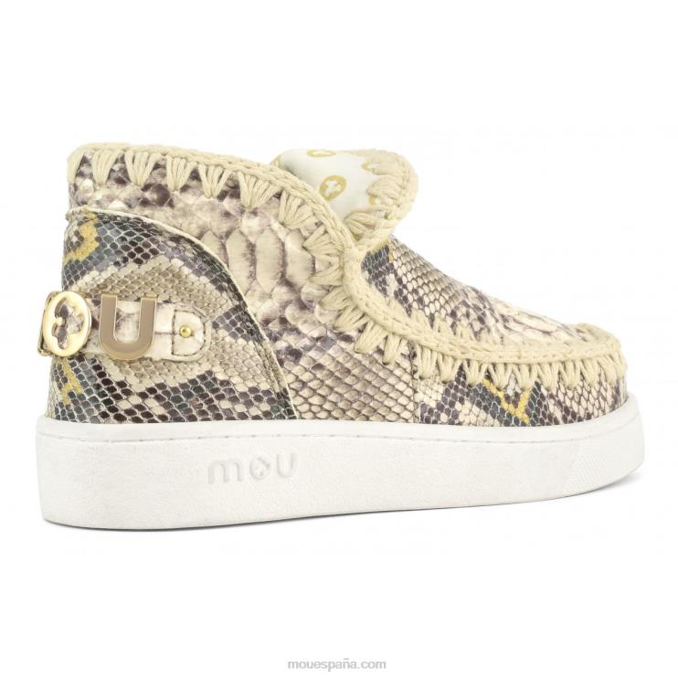 mujer zapatilla esquimal de verano de piel Mou NN6RX53 serpiente de roca