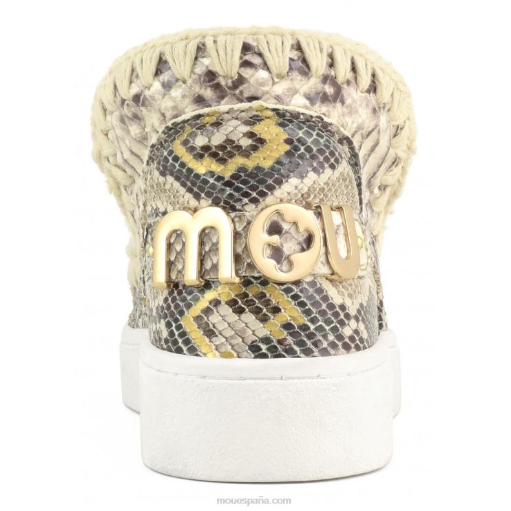 mujer zapatilla esquimal de verano de piel Mou NN6RX53 serpiente de roca