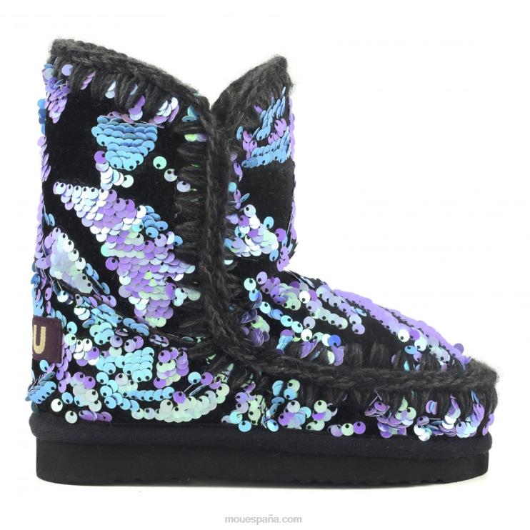 niños Lentejuelas de glamour de terciopelo esquimal Mou NN6RX845 lentejuelas iridiscentes lila sobre terciopelo