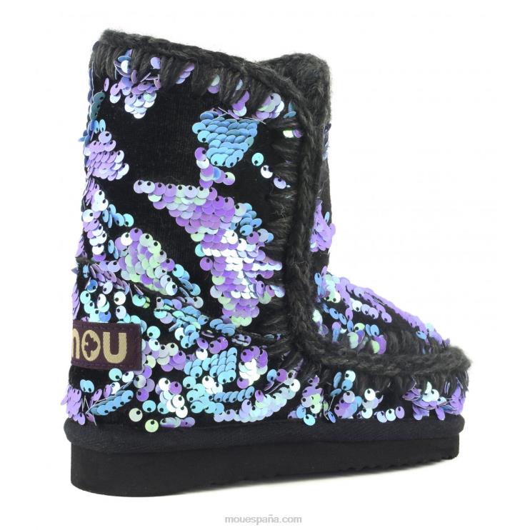 niños Lentejuelas de glamour de terciopelo esquimal Mou NN6RX845 lentejuelas iridiscentes lila sobre terciopelo