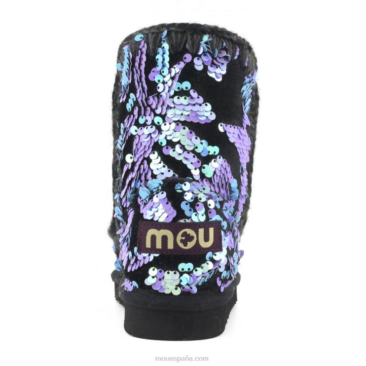 niños Lentejuelas de glamour de terciopelo esquimal Mou NN6RX845 lentejuelas iridiscentes lila sobre terciopelo