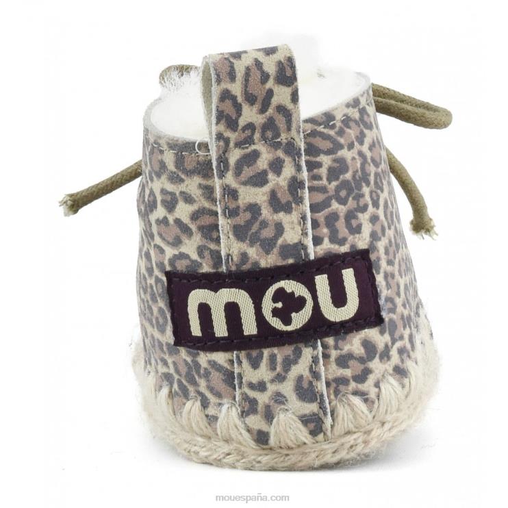 niños zapato infantil con cordones Mou NN6RX823 cuero de guepardo pequeño