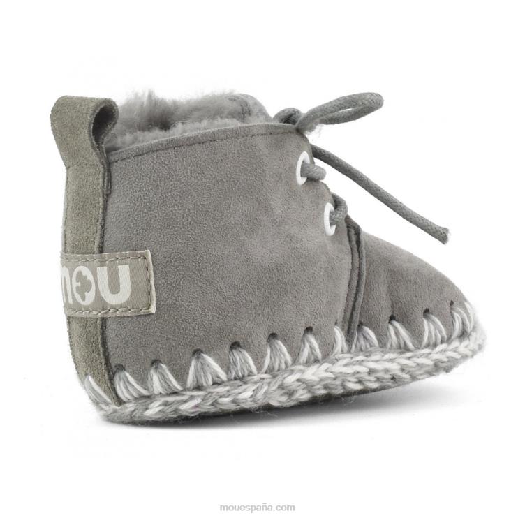 niños zapato infantil con cordones Mou NN6RX824 nuevo gris