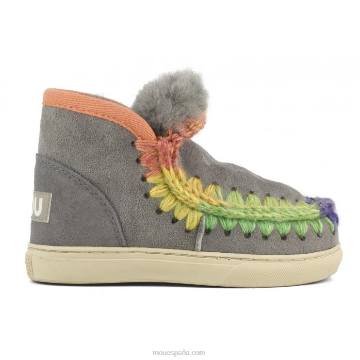 niños zapatillas esquimales costuras arcoiris Mou NN6RX796 nuevo gris