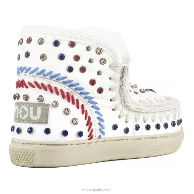 niños zapatillas esquimales tachuelas y punto Mou NN6RX797 blanco ceroso