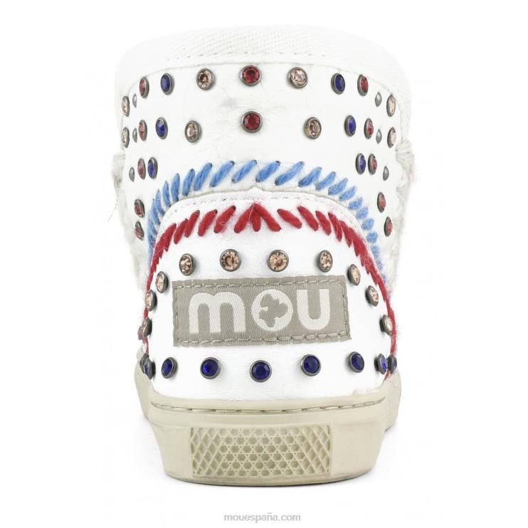 niños zapatillas esquimales tachuelas y punto Mou NN6RX797 blanco ceroso