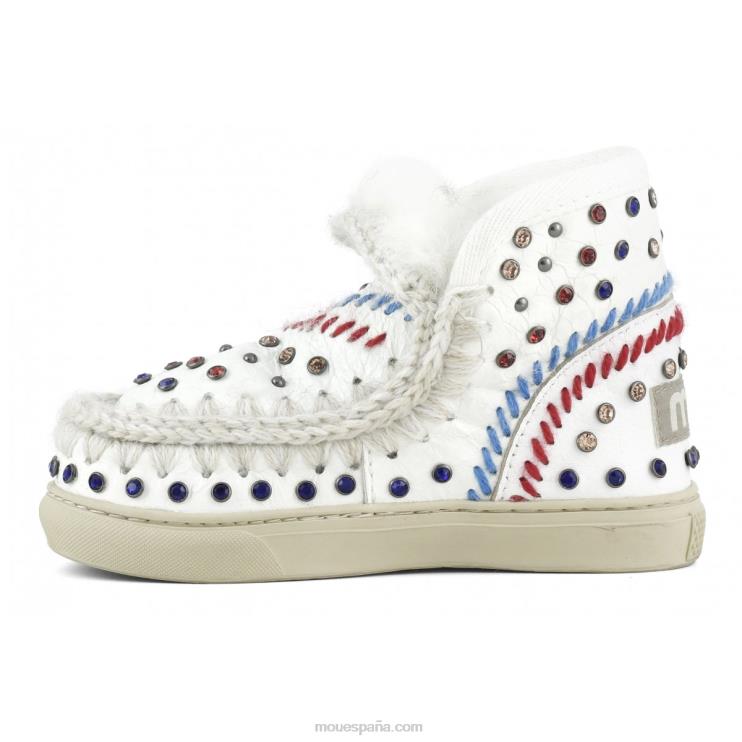 niños zapatillas esquimales tachuelas y punto Mou NN6RX797 blanco ceroso