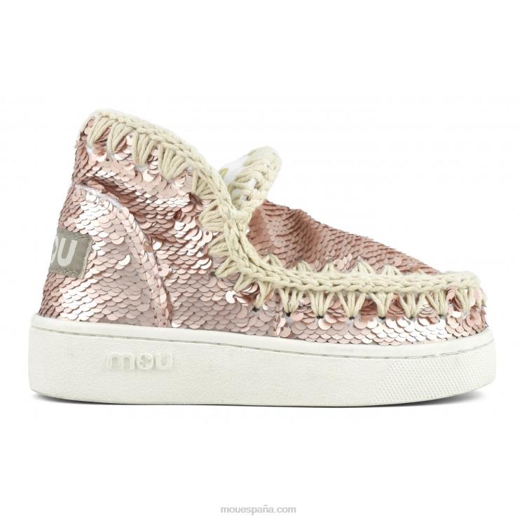 niños lentejuelas de zapatillas esquimales de verano Mou NN6RX789 lentejuelas oro rosa - logo oro
