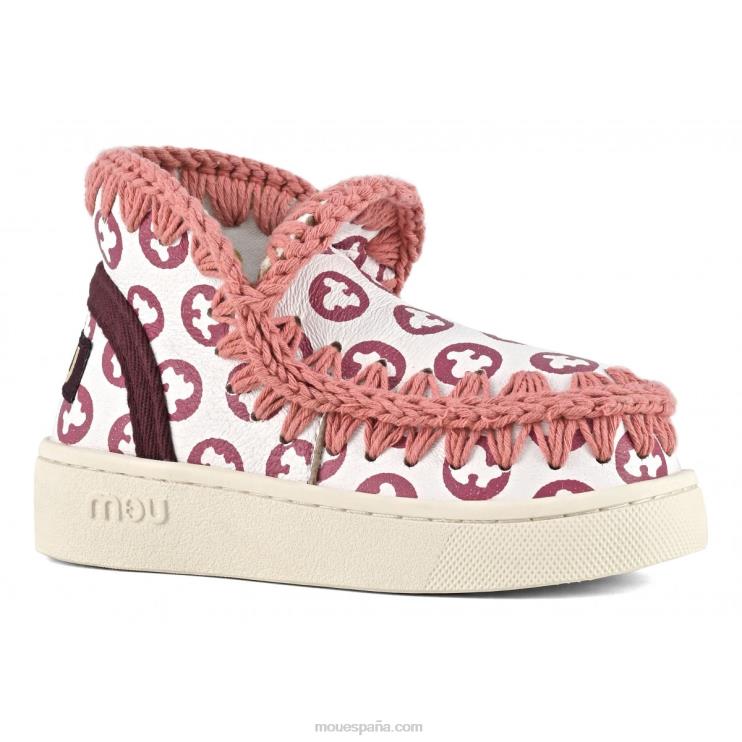 niños zapatillas esquimales estampadas Mou NN6RX781 blanco con estampado de peonias