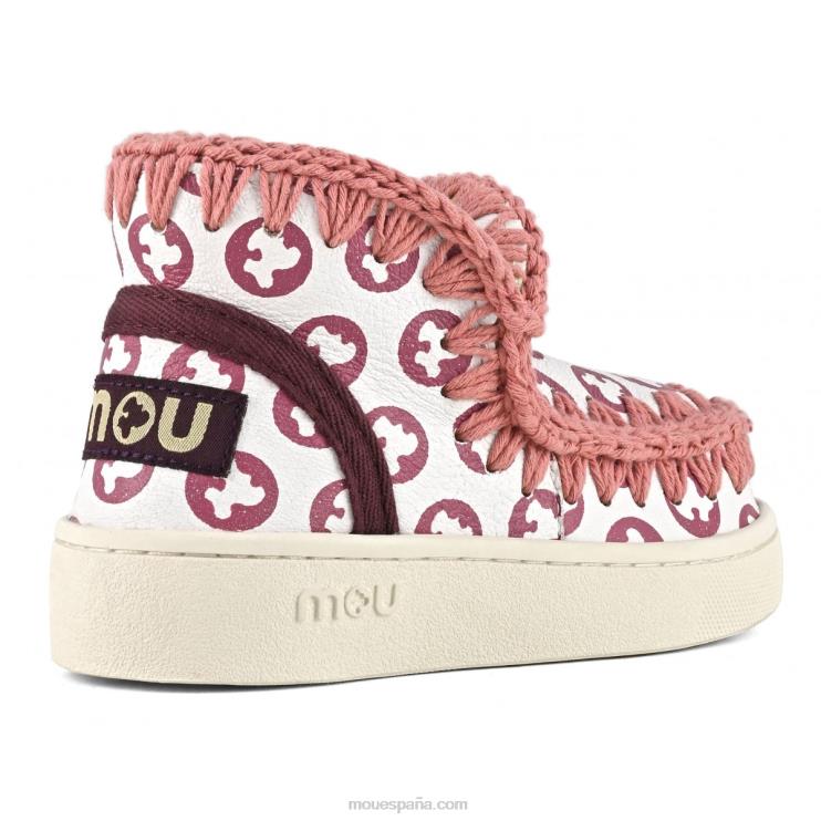 niños zapatillas esquimales estampadas Mou NN6RX781 blanco con estampado de peonias