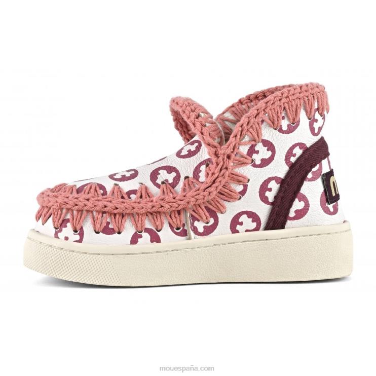 niños zapatillas esquimales estampadas Mou NN6RX781 blanco con estampado de peonias